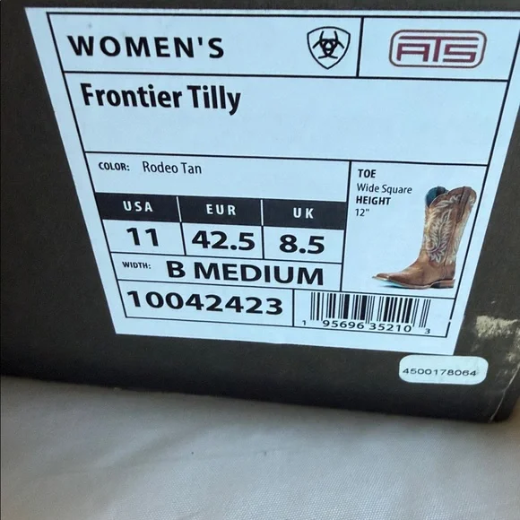 Ariat Women’s Frontier Tilly Western Boots with Blue Accents Size 11B - Picture 2 of 16